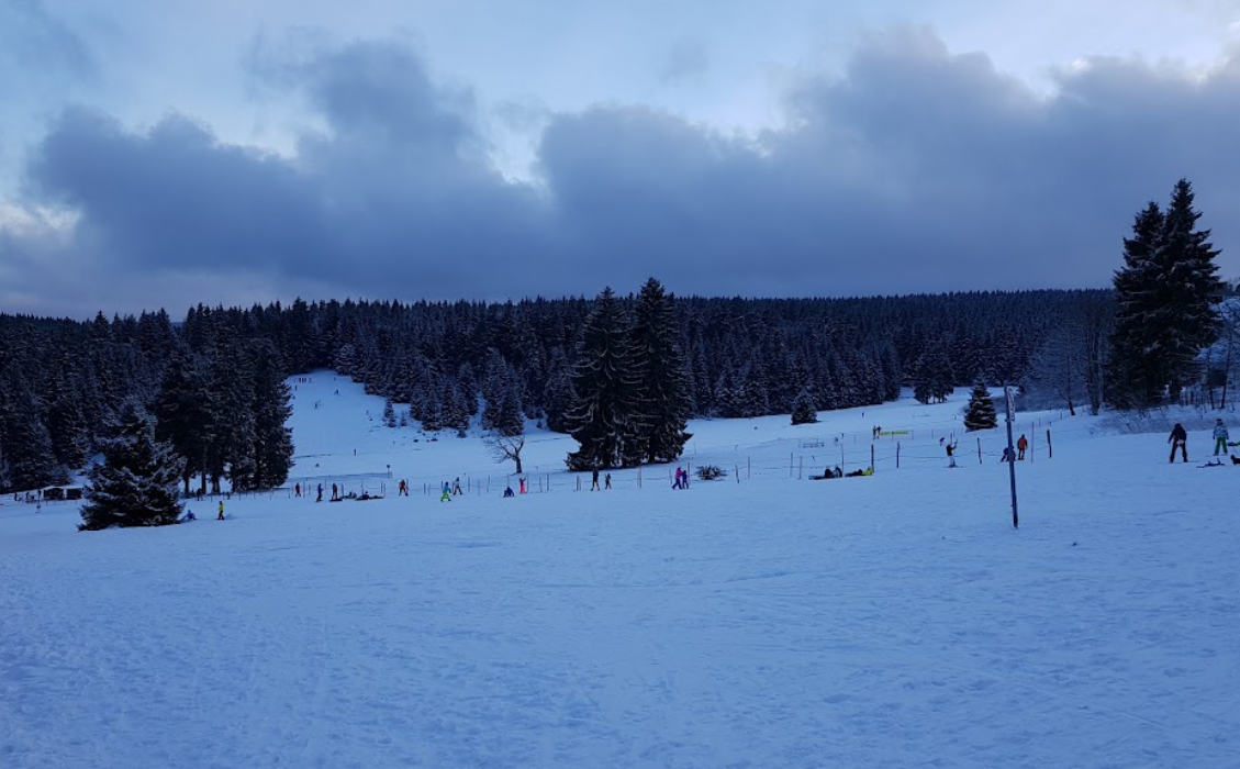 Blick auf die Pisten vom Skilift Oberhof